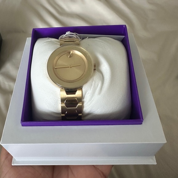 Movado Gold Tone Watch with Black Accents main image 5